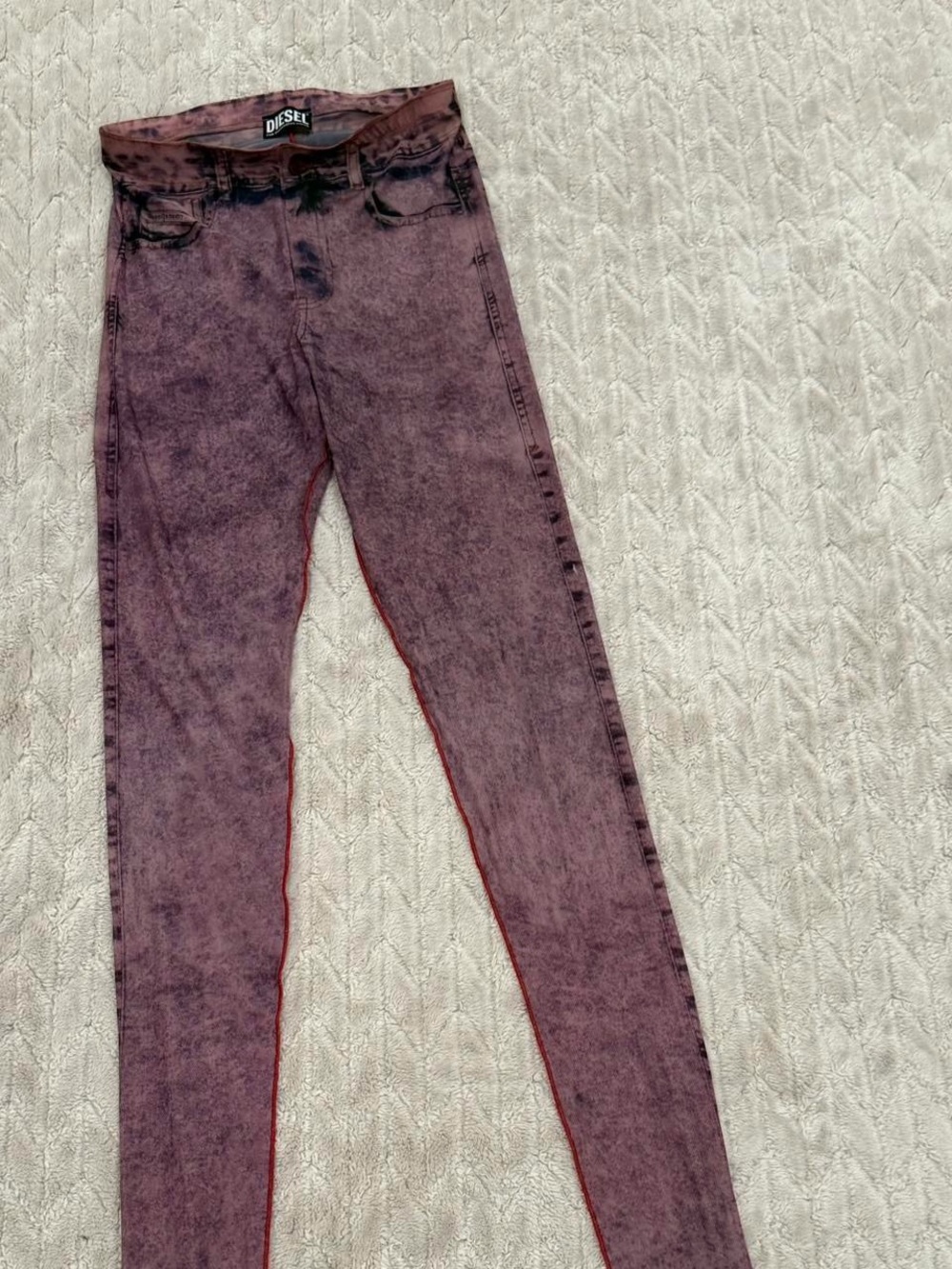 Diesel Acid-Wash Plum Skinny Jeans
